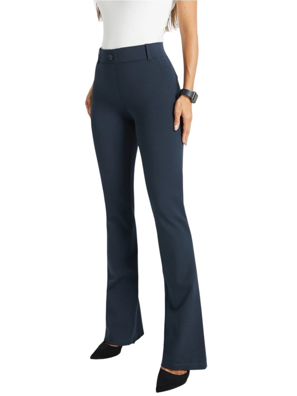 EUC Betabrand Classic DPYP Dress Pant Yoga Pant Bootcut Navy Size Small Long